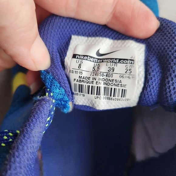 NIKE FLEX TRAINER 5 WOMAN SIZE 8 running shoes blue and green - Picture 6 of 9